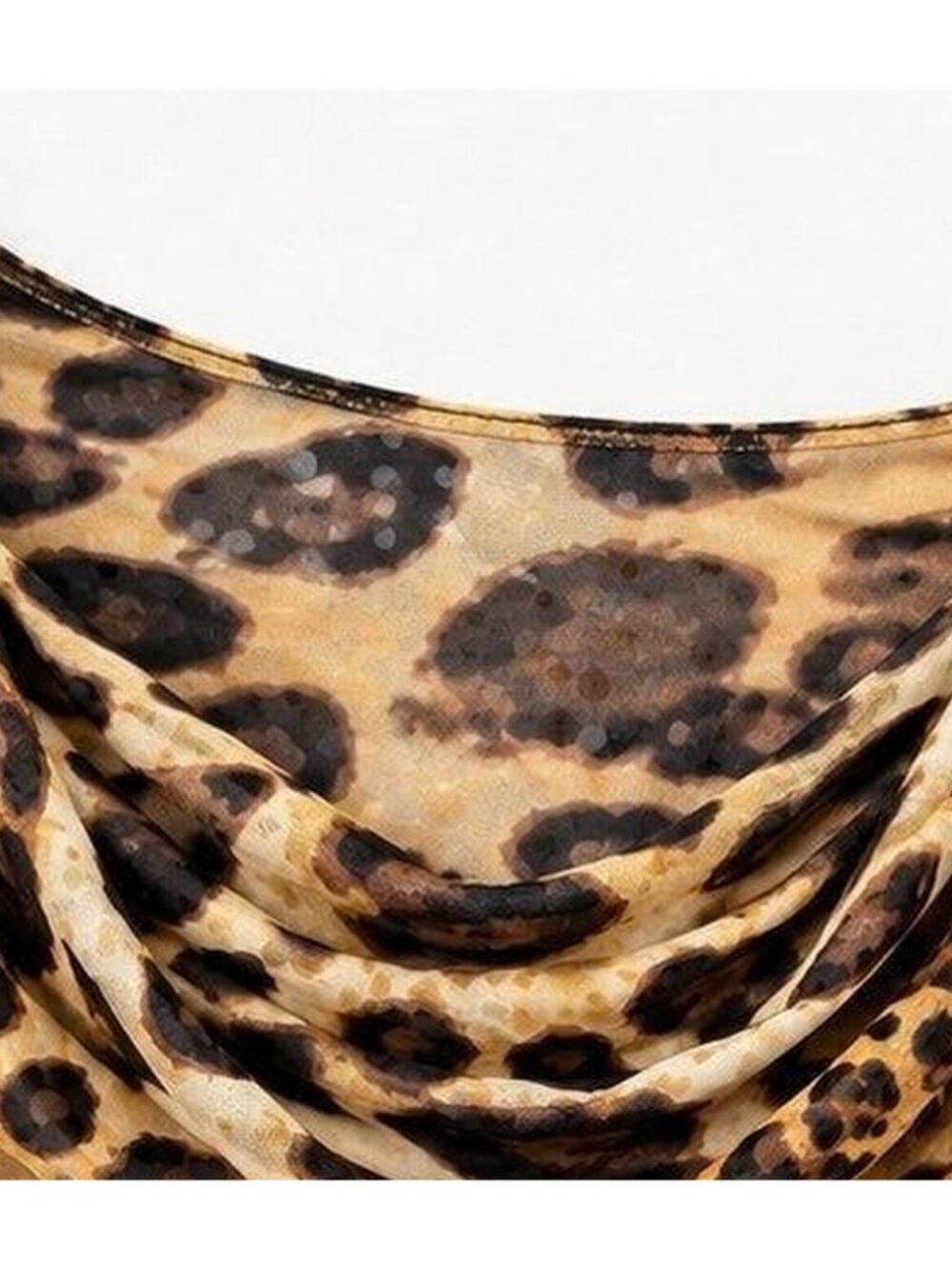 Y2K Mesmerize Leopard Print Bell Sleeve Top With Sequins - Picture 4 of 4